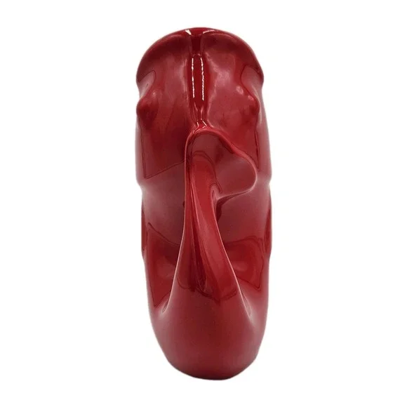 Gurgle Pot - Fish Shaped - Red - 9.25" Tall Water Pitcher/Vase - Stoneware 2006 - Picture 3 of 9